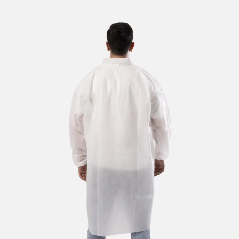 White Long Sleeve Buttons Lab Coat PP Antistatic Cleanroom Waterproof Disposable Labcoats Medical Doctor