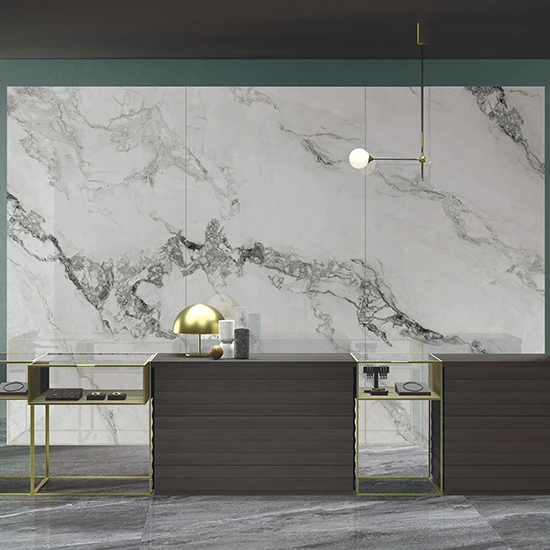 Swan Lake White Ceramics Table Top Marble Kitchen Bathroom Polished Furniture Marble porcelain Shower Big Size Slab Tiles