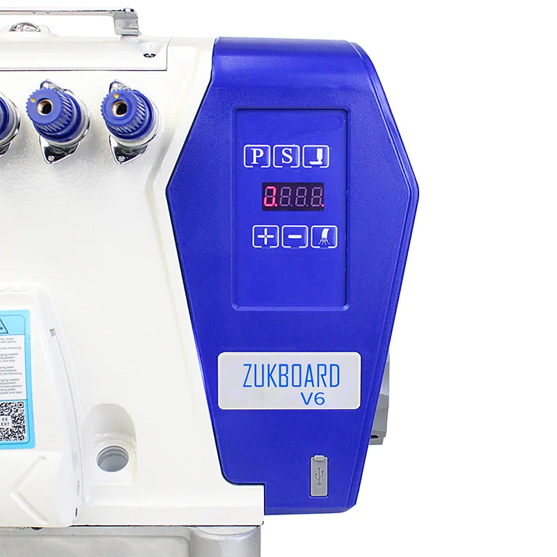 Universal classic four thread overlock sewing machine with a servo motor assembled and light