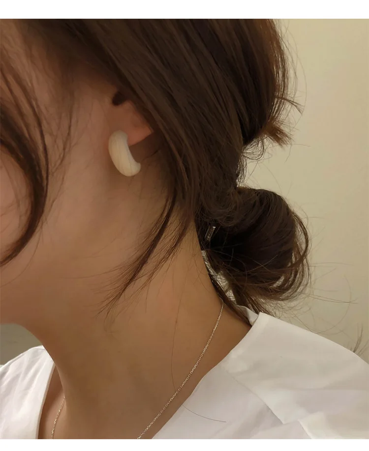 JUHU  New resin acrylic metal set earrings simple retro niche earrings alloy jewelry series for women 2020