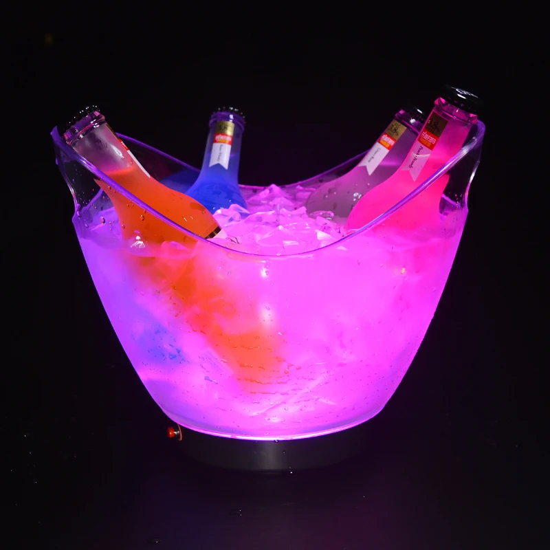 LED Ice Buckets Champagne Wine Drinks Beer Bottles Ice Bucket LED Cooler Bucket