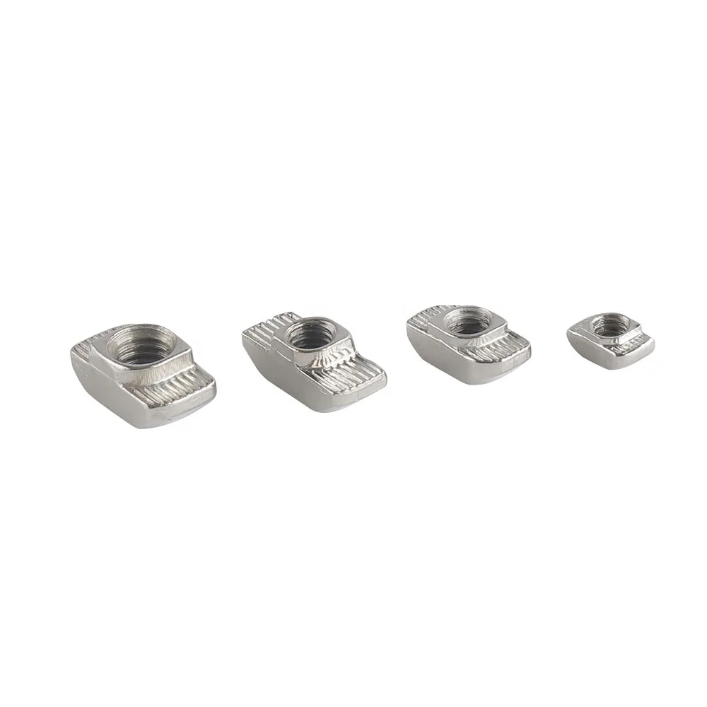 Aluminum Profile Accessories 4040 Series  M4 M5 M6 Drop in T Nut Heavy Zinc Plated Slot 8 T-Nuts