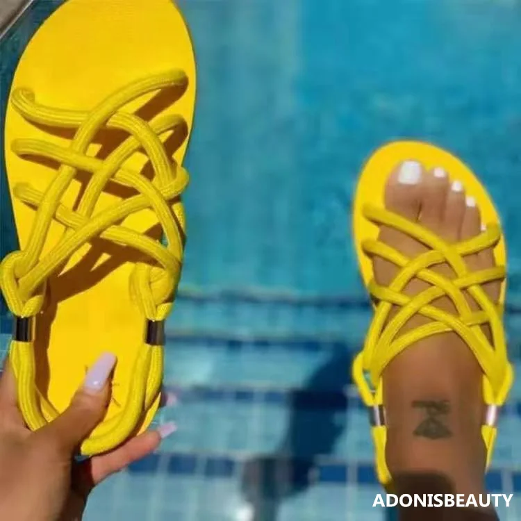 
2021 New Type Summer Shoes Stripe Women Slippers New Arrivals Fashion Ladies Sandals Outdoor Wear 