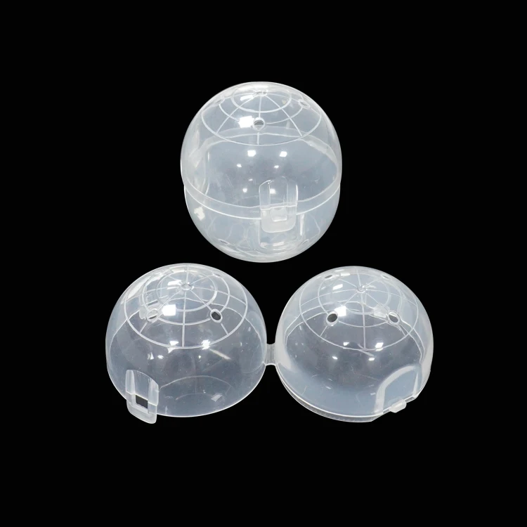 Recycled Plastic Transparent Connection Twisted Egg 4.7*5.5CM Oval Shape Empty Capsule for Vending Machine