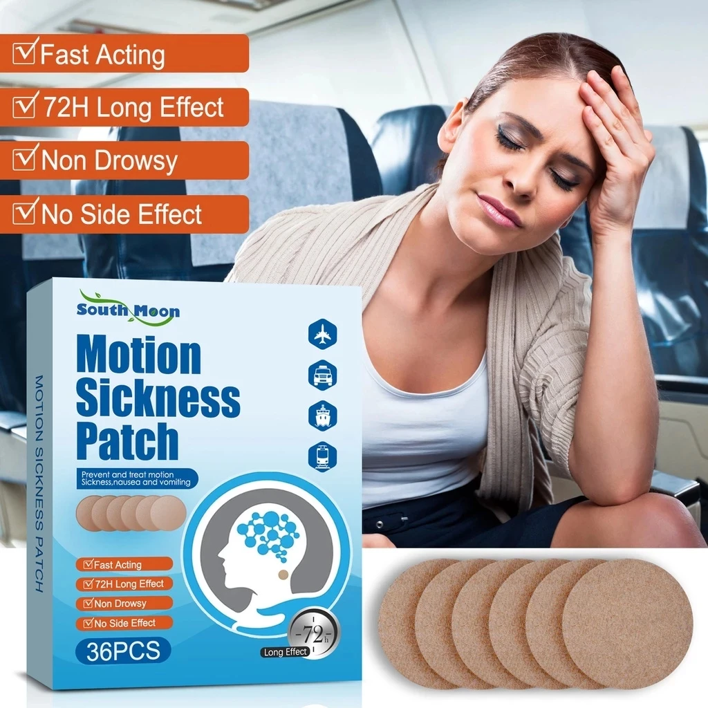 South Moon Motion Patch Car Sickness Motion Sickness Patch Relief Plaster Headache Sticker For Travel Nausea Dizzy Vomiting