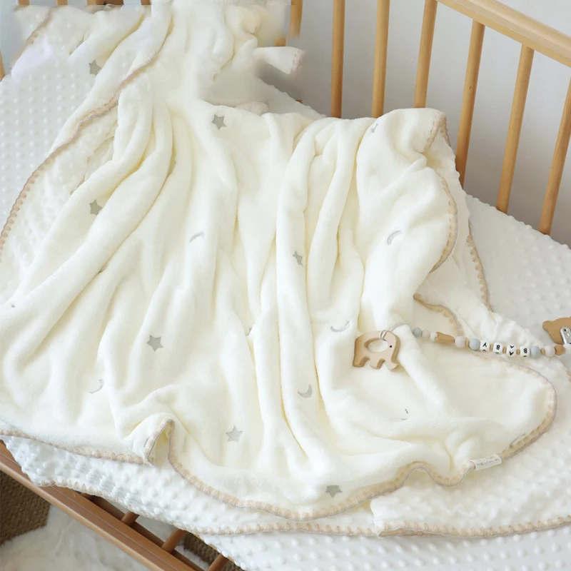 Baby Blankets And Sheets Soft Flannel Beanie Velvet Cute Blankets For Children Newborn Baby Summer Baby Mink Blanket Dot Minky