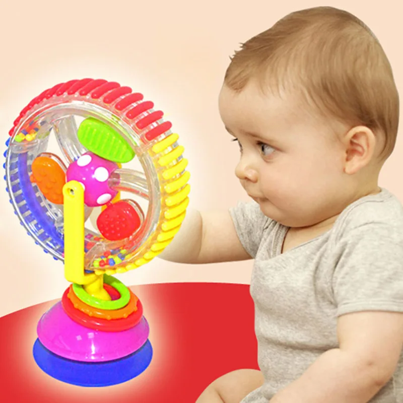 Wonder Wheel Spinner Activity Toy with Suction Cup Baby High Chair Toy Learning Toy for Baby Early Development Feeding Plaything