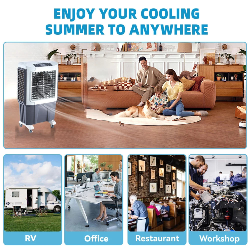 Vankool Desert air Cooler Remote Auto Swing air Cooler 6500 Industrial air Conditioner