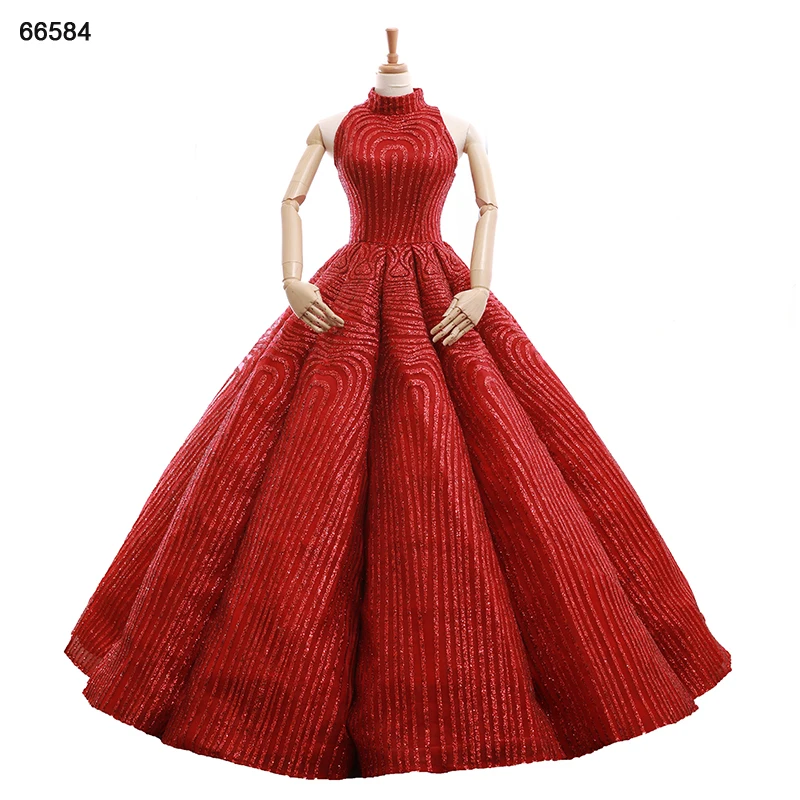 Jancember RSM66584 2021 New 12 Years Old Girls Newest Style Red Elegant Vintage Bridal Wedding Gown