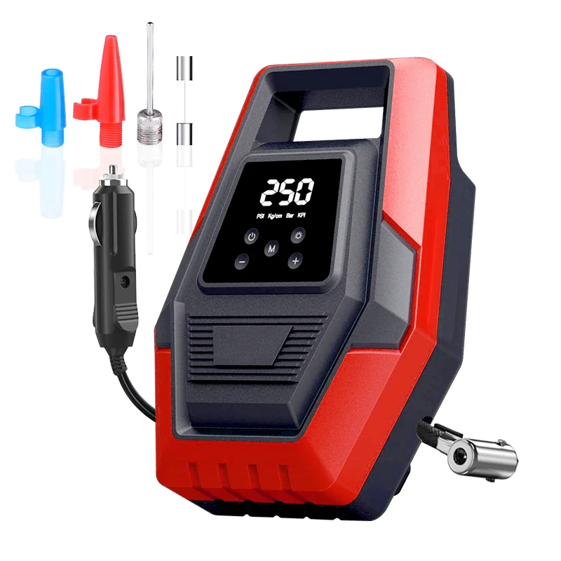 Wired digital auto stop 12V DC mini portable car air pump compressor inflators bike motorcycle car tire inflator