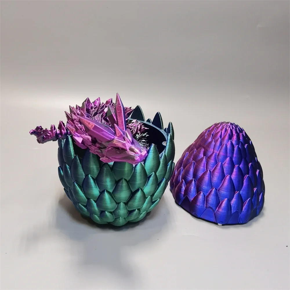42cm Long Multi-color Articulated Dragon 3D Printed Crystal Egg Fidget Toy for Kid Creative Ornaments