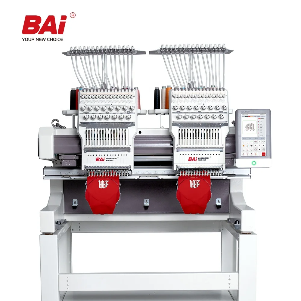 BAI 2 head 15 needles industrial high speed computerized monogram embroidery machine