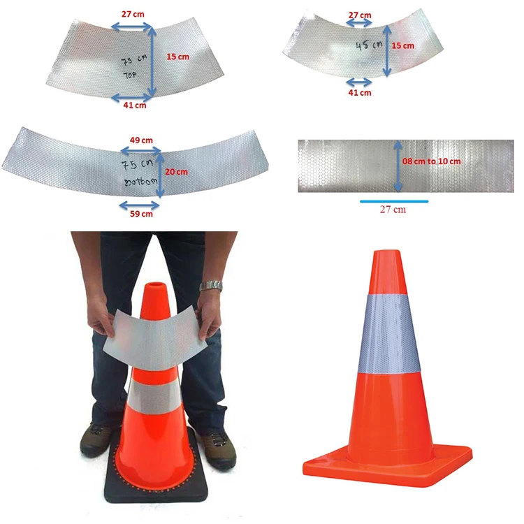 Dingfei Wholesale 28 Inch Construction Road Safety Control Rubber Custom Reflective PVC Traffic Cone Collar Sleeves