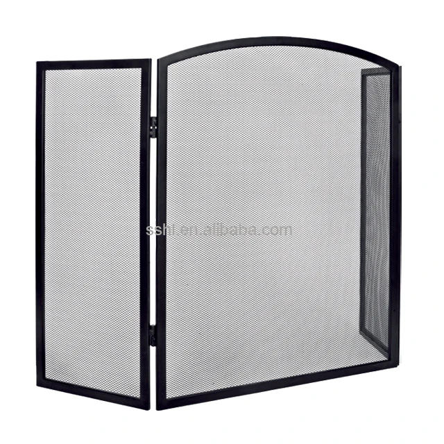 High Quality 3 Folding Fire screen Fireplace screen Fireside Guard Indoor