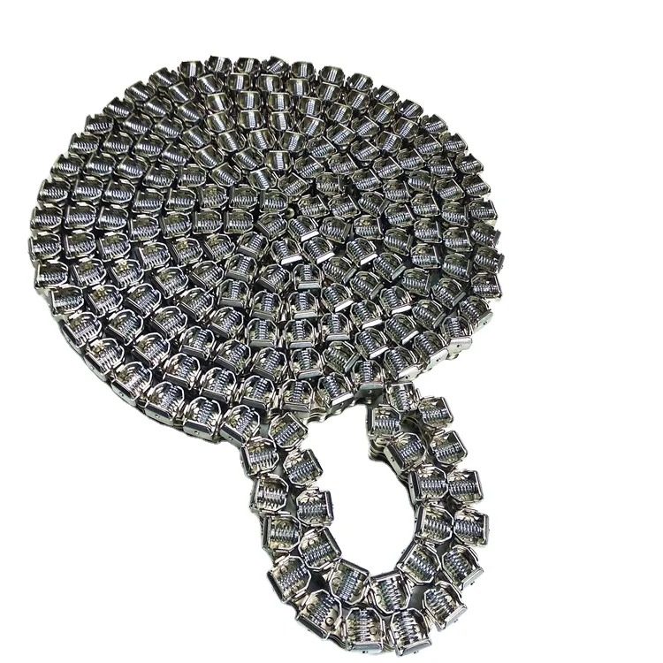 08B-GC 10B-GC  SS304 rail clip film Stainless steel chain china supplier Gripper chain supplier
