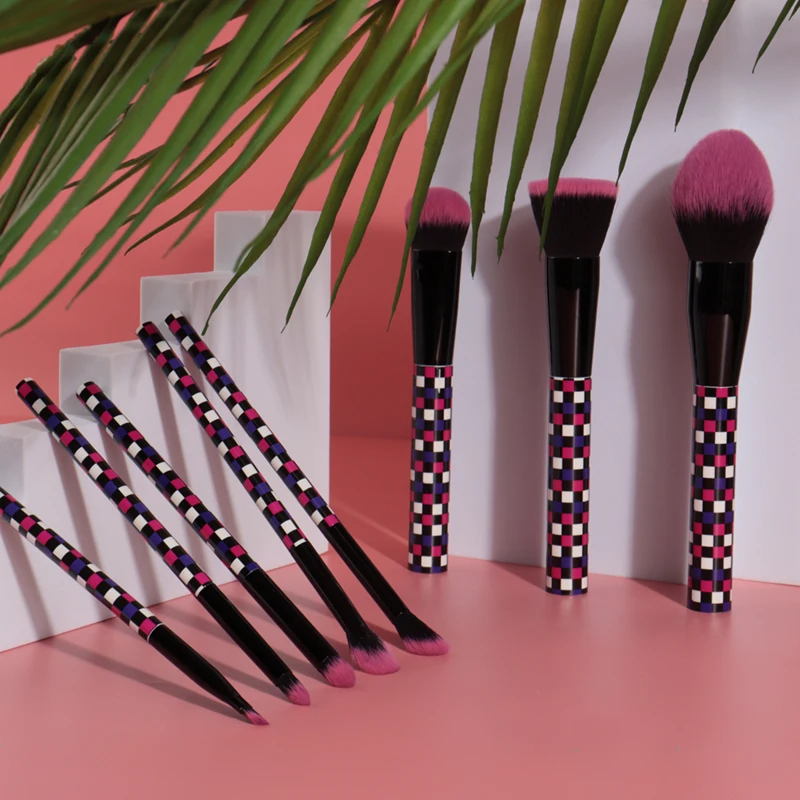 8pcs Travel Makeup Brush Set Aluminium Ferrule Brush Kits Soft Cruelty Free Synthetic Hair Beauty Needs Makeup Tools