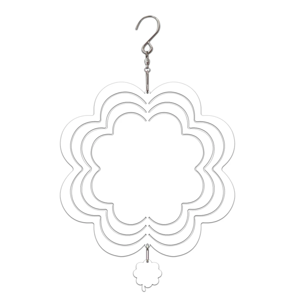 Fashion Diy Blanks Personalized Metal Wind Chime Various Shape Aluminum Sublimation Wind Spinner Double Sides Printable