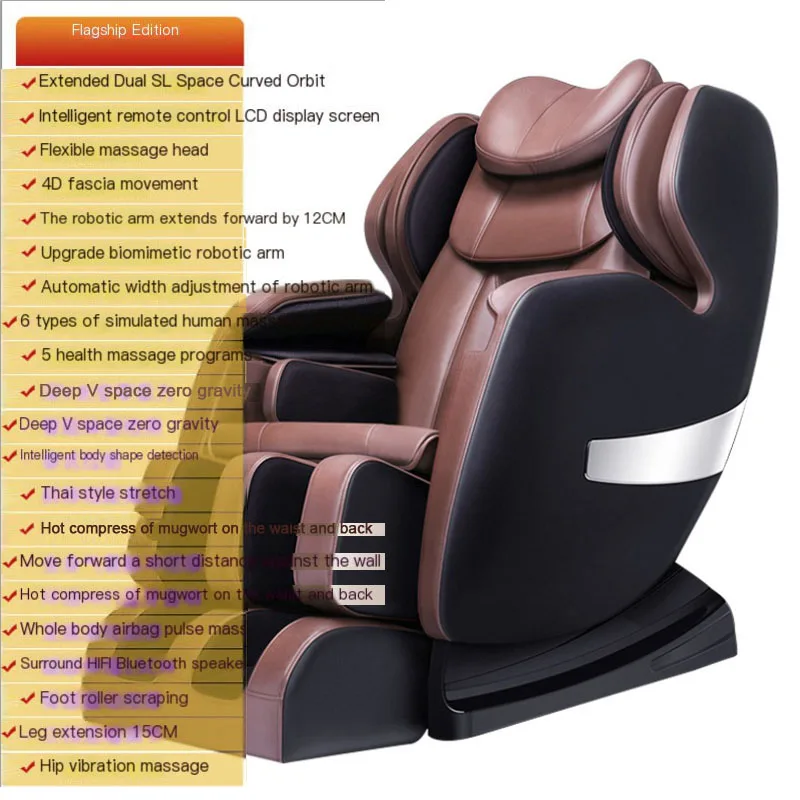2024 Best Price Electric Jade Roller Kneading Ball 4D Zero Gravity Full Body Airbags Heated Massage Chair