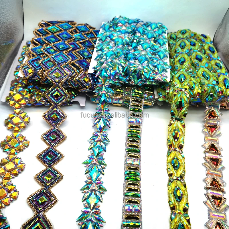 Customize Designs Different Types Diamond Trimming Rhinestones For Iron On Clothing Vincy Mas Carnival Accessories