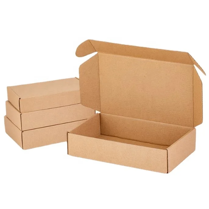 Custom printing personalized  kraft paper packing box green brown mail box