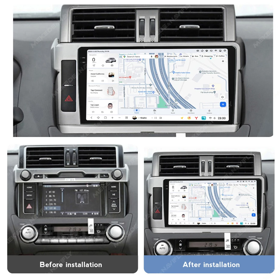 DUDUAUTO Car Radio Multimedia Player Stereo Autoradio Car-play Auto DSP For Toyota Land Cruiser Prado 150 2013-2017