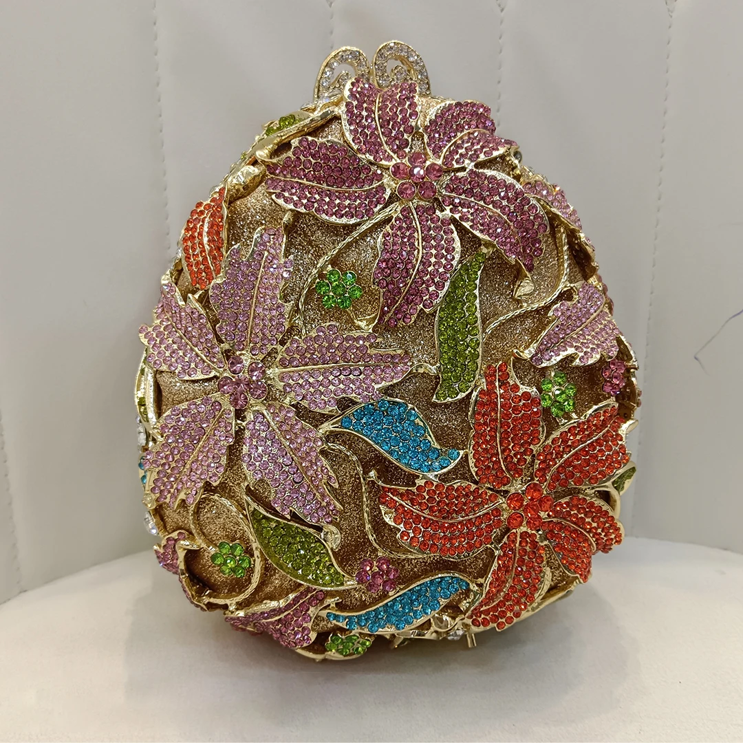 Высокое качество заводская цена Роскошный кошелек со стразами Алмазный цветок грушевидный клатч металлическая сетчатая вечерняя сумка