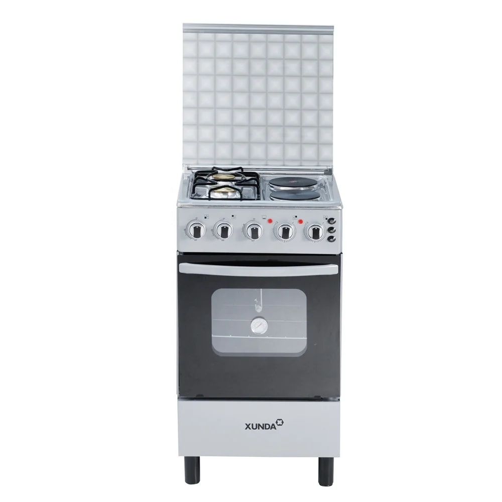XUNDA 2 Burners Black Standing Electric Cooking Range Cooker Kitchen Stove Gas Burner With Oven