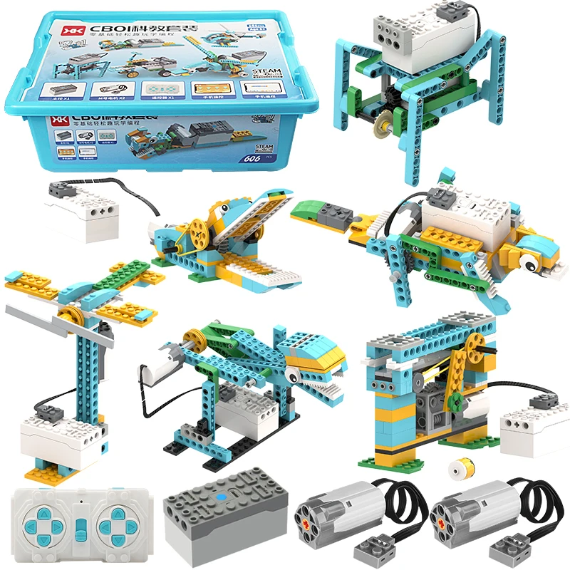 606 PCS Seience kits Constructor MOC RC Robot blocks electric educational  machinery assembled DIY toys kids Building  block set