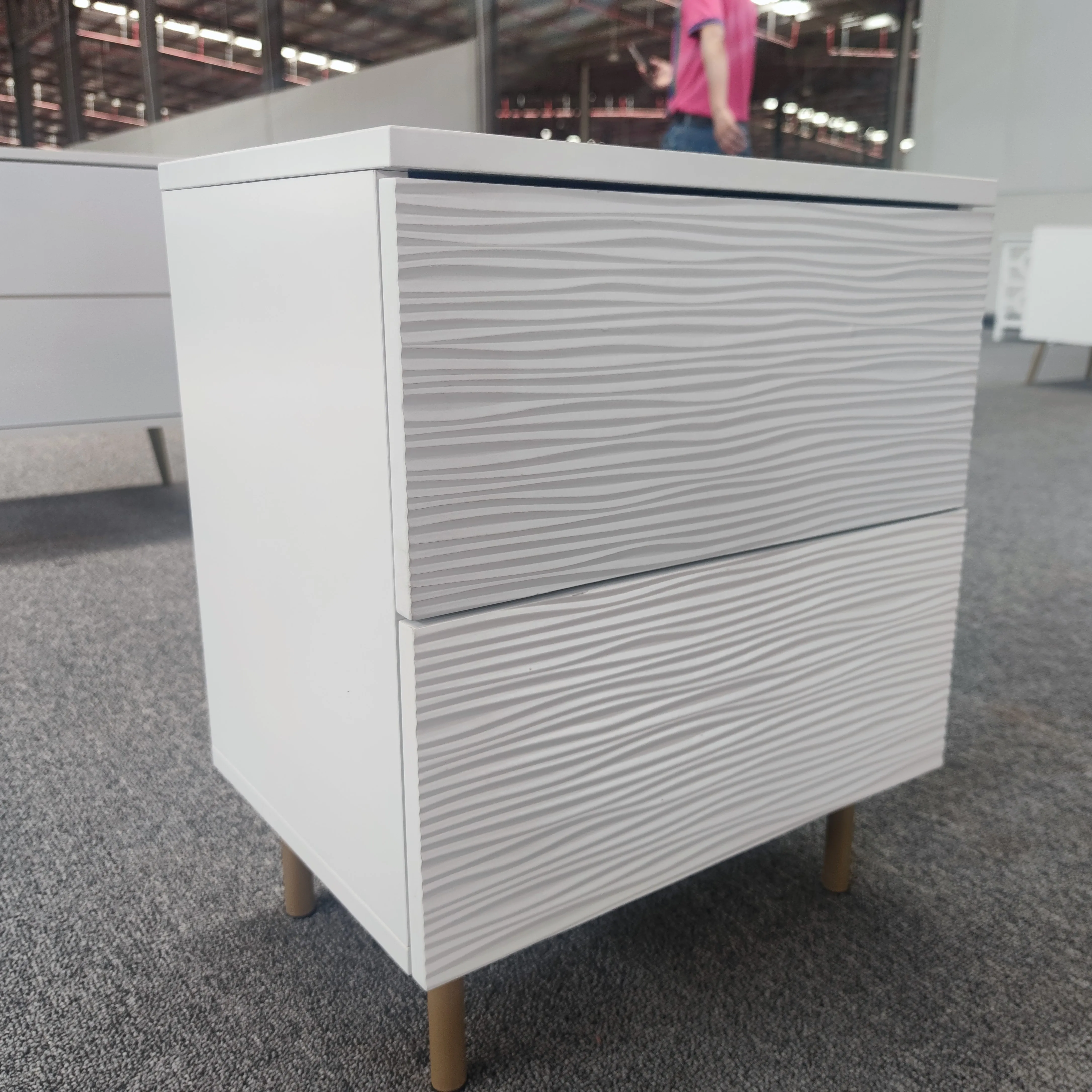 AiLiKEA  Modern hot sale Bedroom Furniture Bedside Nightstand with Drawer Wood Panel Design for Living Room Home Storage