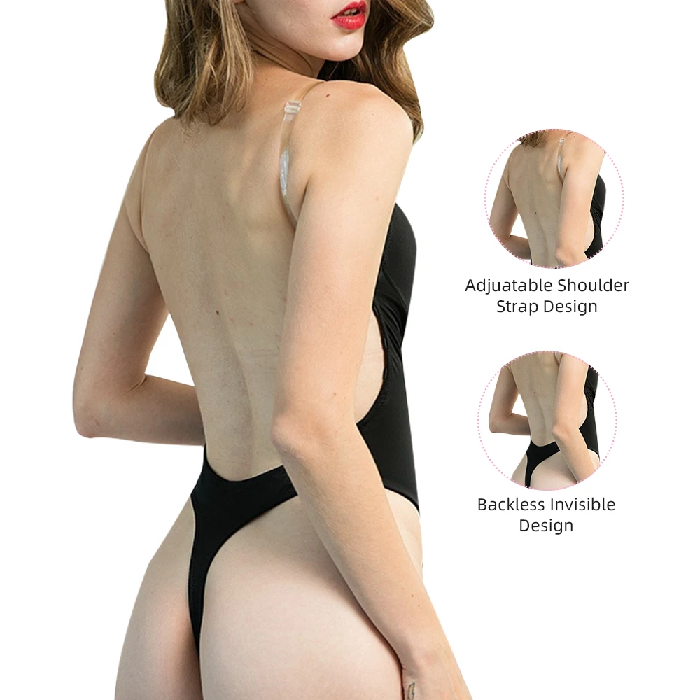 S-SHAPER Wholesale U Plunge Backless Thong Bodysuit Shapewear V-Neck Invisible Wedding Under Dress Butt Lifter Corset Body Suit