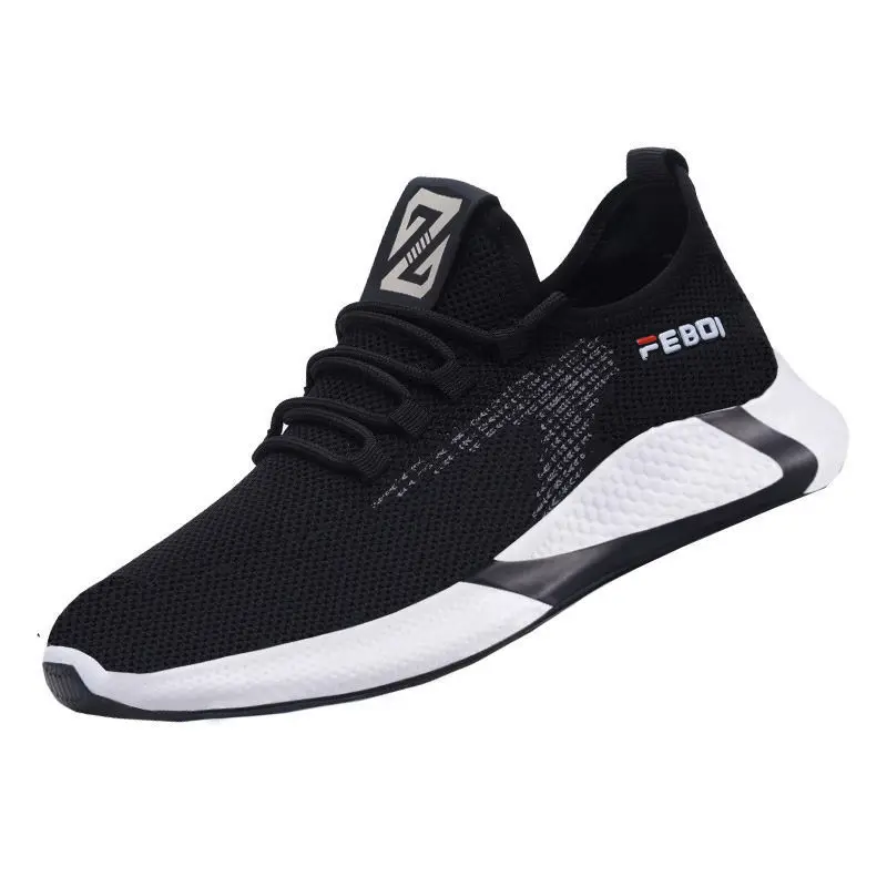 2020  patchwork breathable Korean mesh casual black sport running shoes men