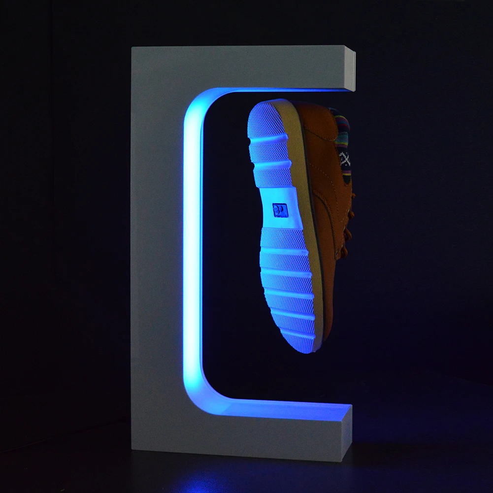 Led Lighting Rotating Device Magnetic Floating Shoe Bottle Display Stand for Decoration