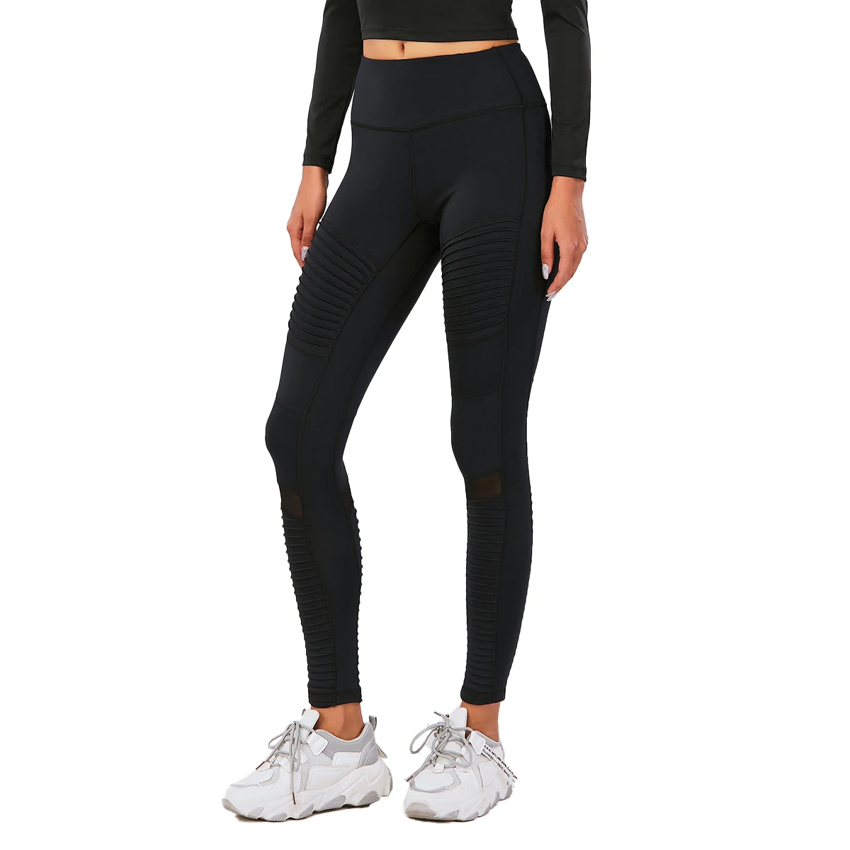 JIEJIN Good Quality Woman Soft Nylon Spandex High Waisted Gym Fitness Sports Tights Leggings