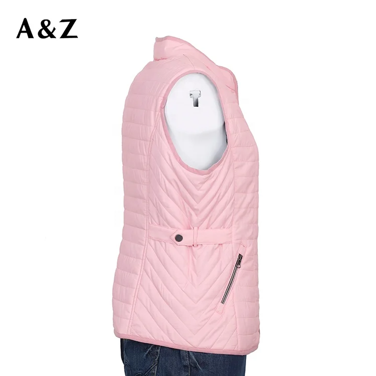 
High quality ladies winter vest woman sleeveless jacket with zipper 