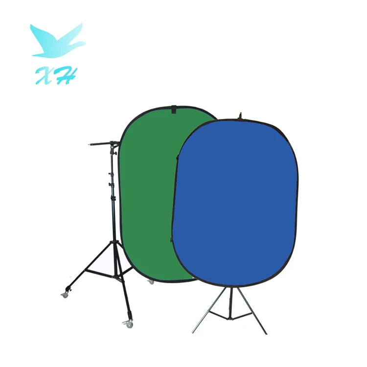 
blue green screen chromakey Collapsible backdrop Reversible live background for webcam&studio  (1600083421945)