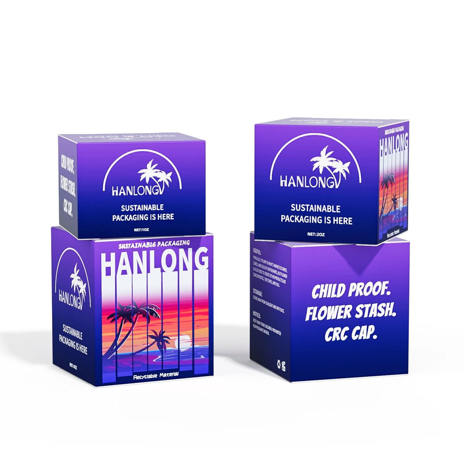 Luxury Custom Cosmetic Glass Jar Packaging Boxes OEM Printed Square Paper Folding Box Package For 1oz 2oz 3oz 4oz Glass Bottles