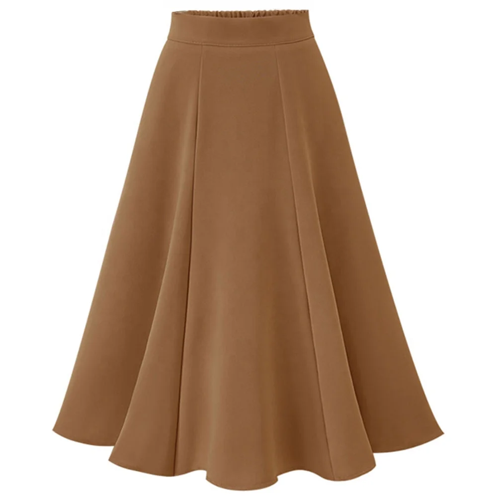 womens clothing manufacturers solid versatile pleated skirts women high waist long ladies skirt