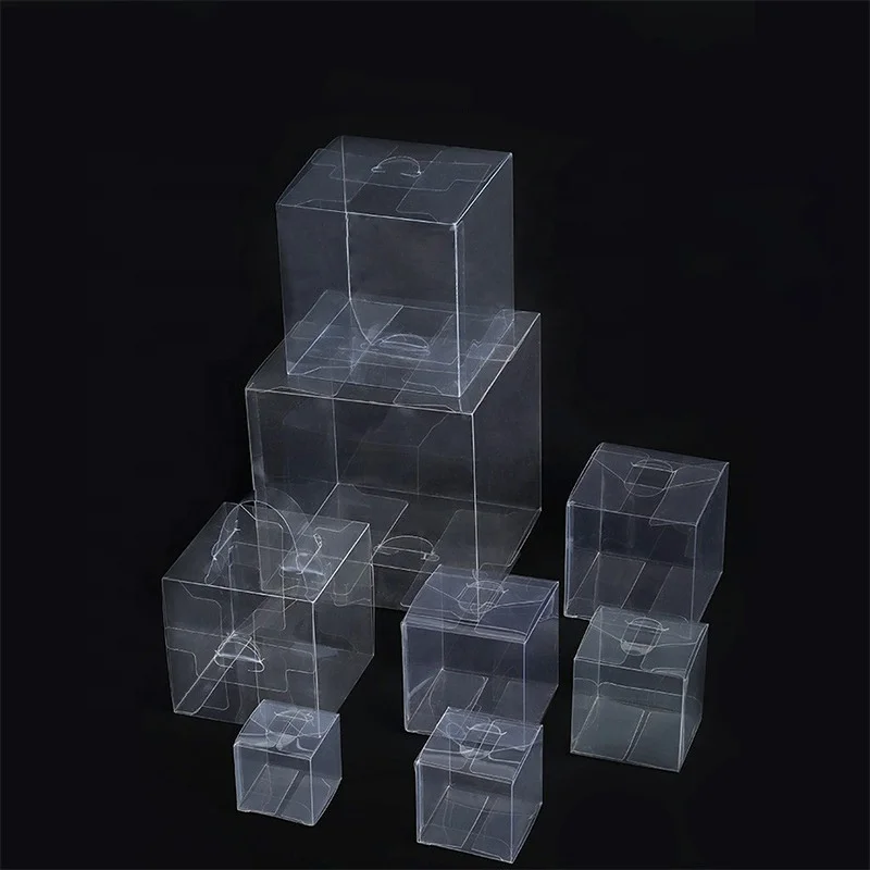 Custom Plastic Square PET Transparent Cube Box Frosted PVC Packaging Clear Soft Crease Acetate Box