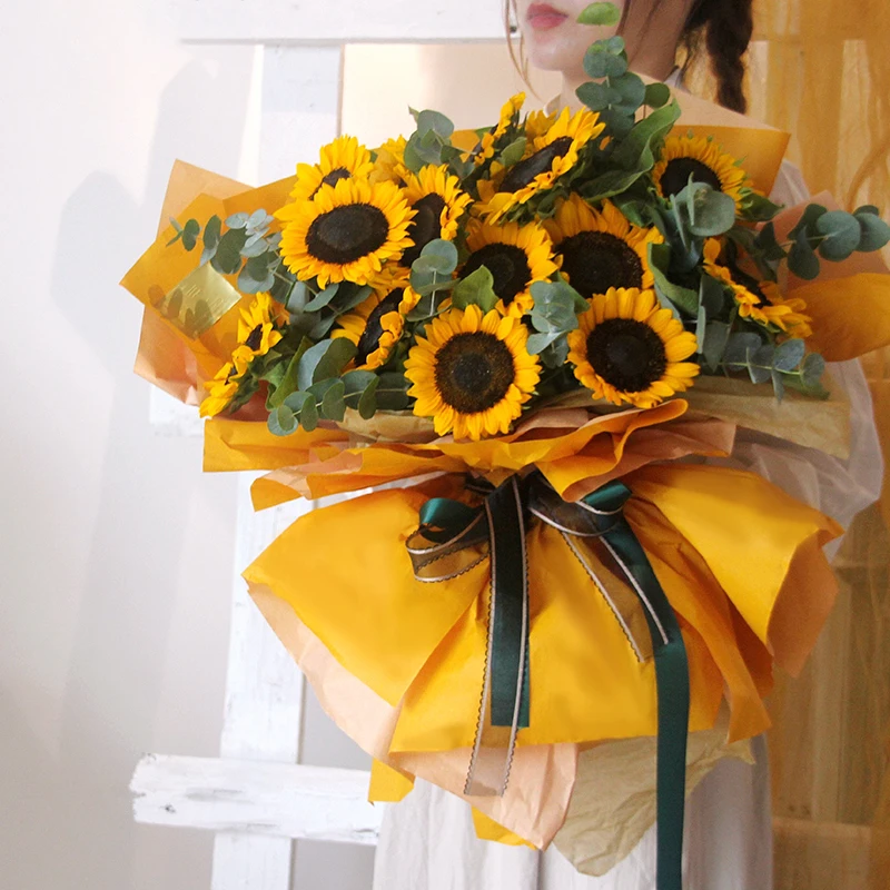 Recycled Waterproof Flowers Wrapping Paper double color Matte Flowers Bouquet Packaging paper