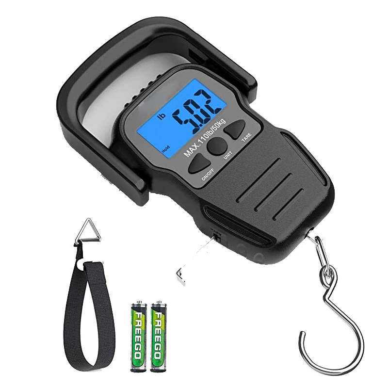 Portable Travel Luggage Scale with Measuring Tape LCD Display Fish Scale Fishing Electronics Weighing Machine