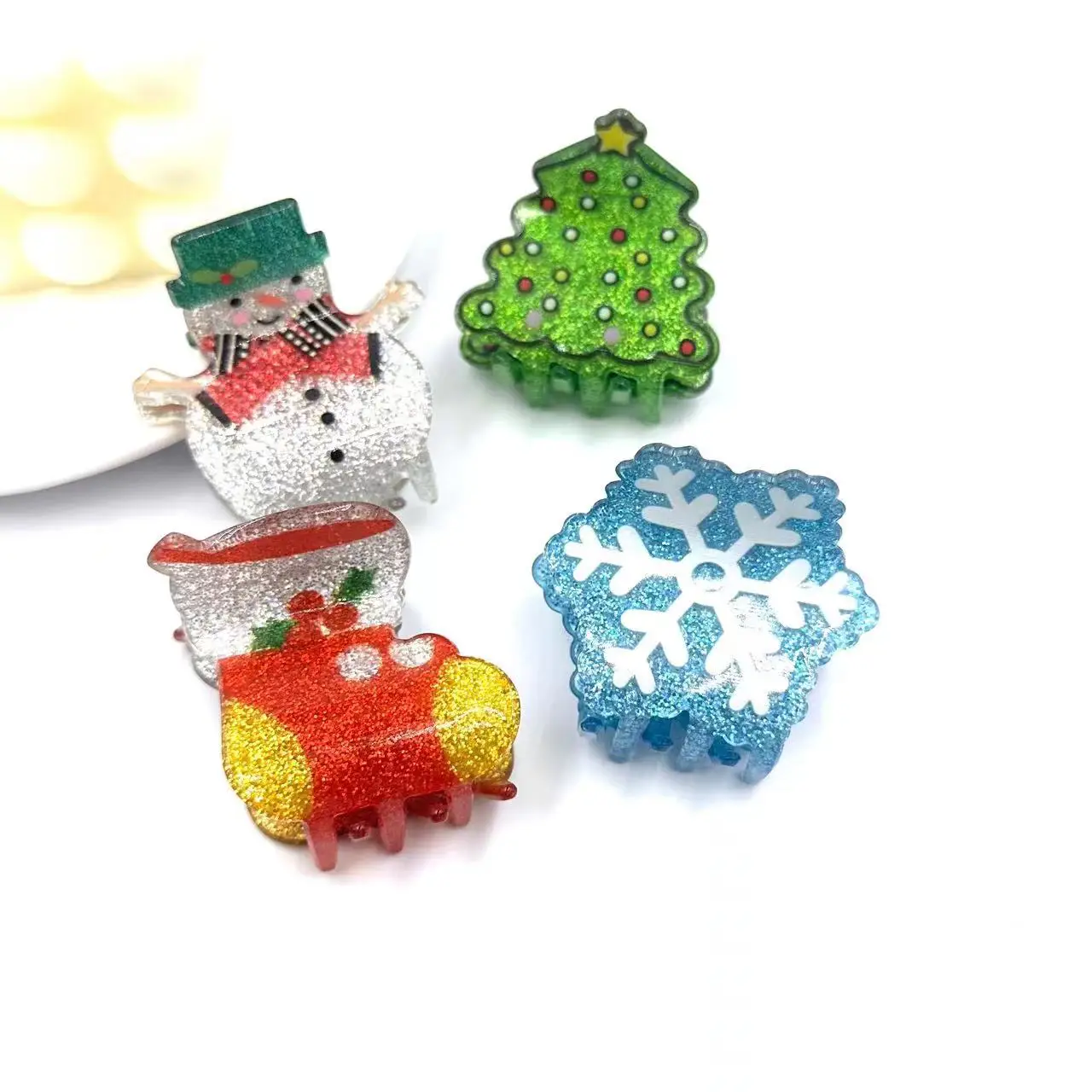 New Christmas Clip Santa Claus Snowflake Hair Clip Hair Accessories Sweet Cute Shark Clip Hair Grab Headwear Girl