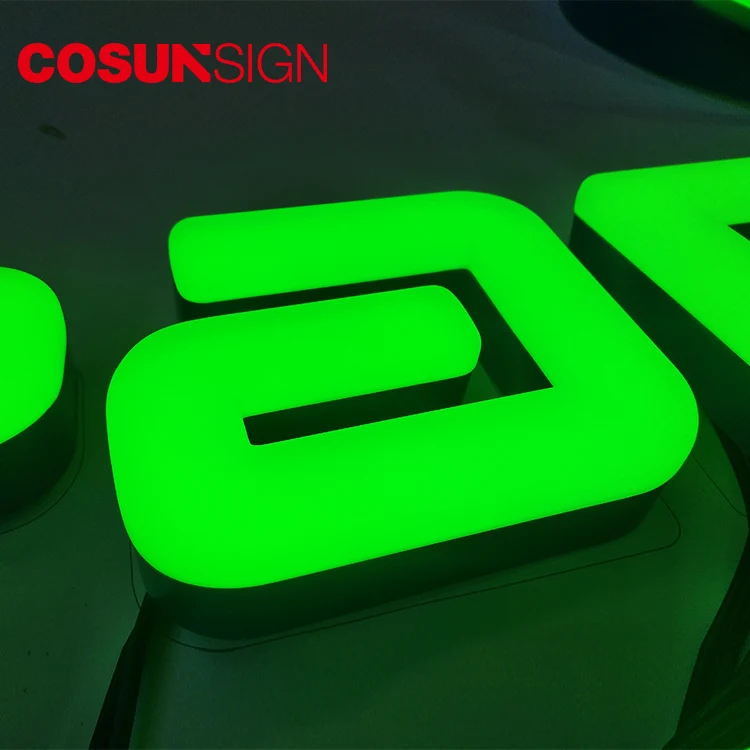 Cosun 3d neon sign custom front log sign indoor 3d letter shop sign