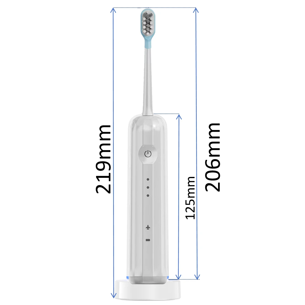 Wave Electric Toothbrush Oscillation & Vibration Sonic Electric Toothbrush IPX7 Waterproof Magnetic Rechargeable Toothbrush