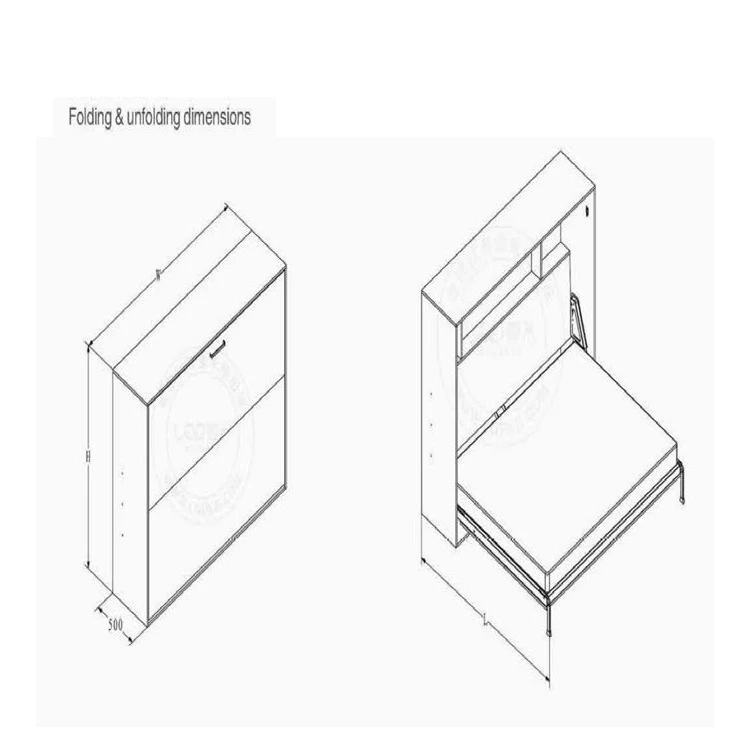 Motor driven side mount wall mounted bed horizontal pull down murphy single beds cabinet for sale