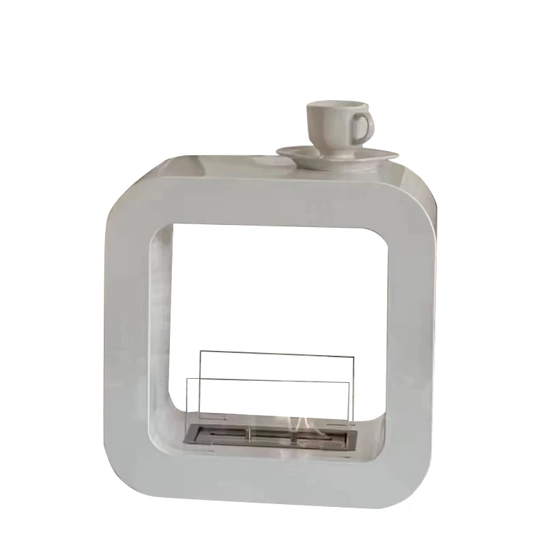 Stainless Steel Glass Bioethanol Fuel Ventless Bio Ethanol Black Tabletop Mini Fireplace
