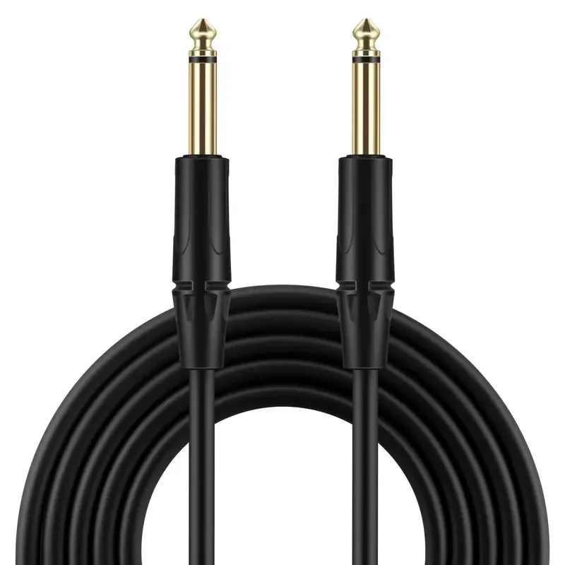 Low Noise 6M 20FT Double Shield Audio Cable Guitar Cord Instrument Cable with 1/4 Inch Golden Mono Jack