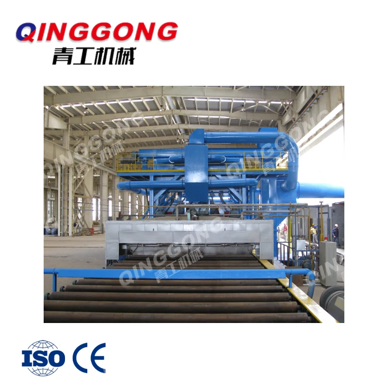 steel beams plate pipes shot blasting machine /painting drying production line