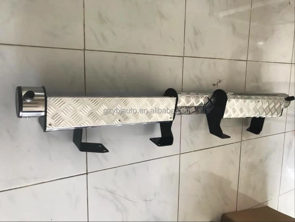 YBJ Car Side Rear Bumper Step chromed slivers Aluminum Alloy For Land cruiser pickup FJ79 LC79 LC76 Rear running bar pedal