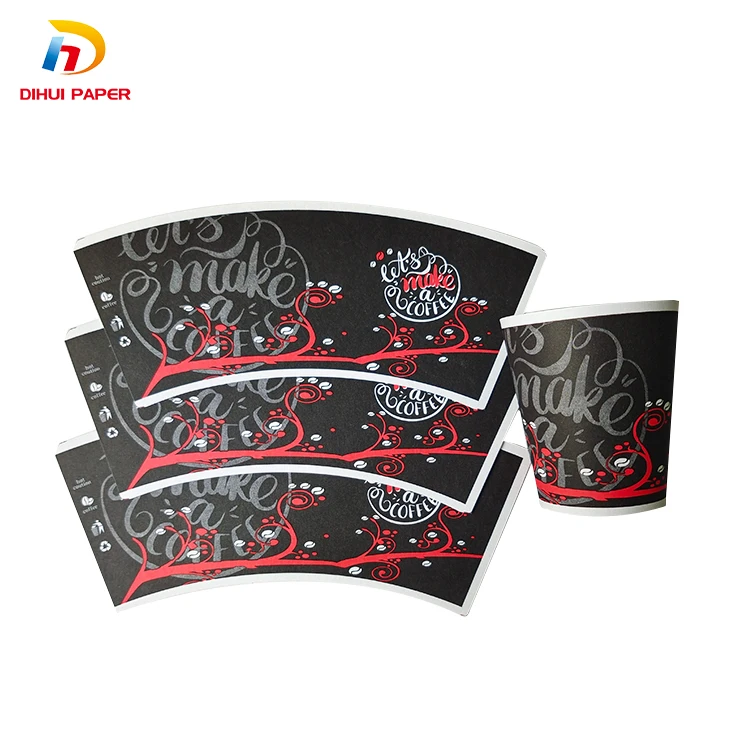 Manufacturer pe coated kraft white paper cup fan raw material price for raw paper paper cups