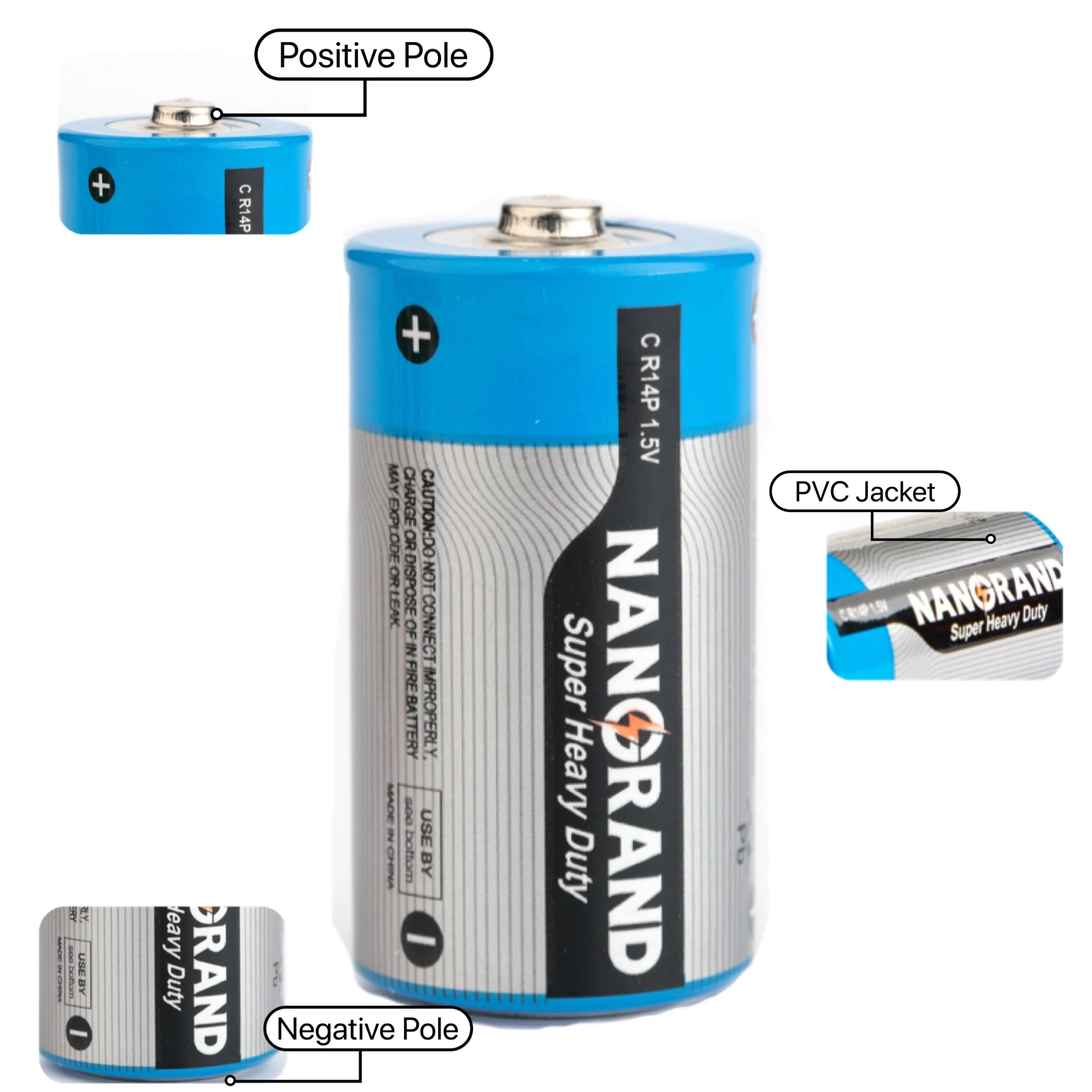 c size r14p battery 1.5v um2 battery